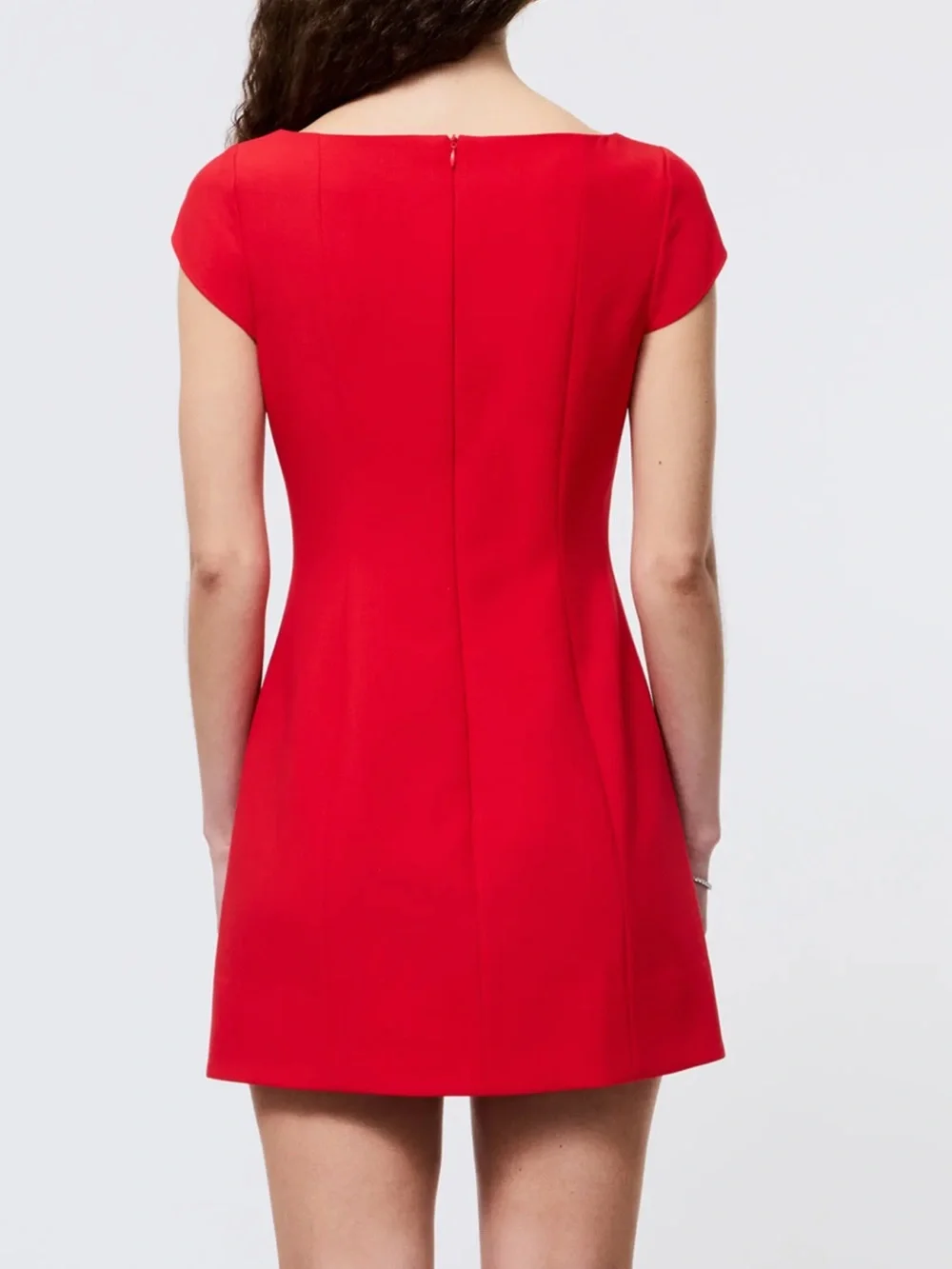 French Connection Azra Red Minidress 12 Cocktail Party Cap Sleeve Twill NWT